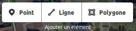 Menu pour dessiner sur la carte un point, une ligne ou un polygone